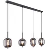 Image de Globo Blacky Suspension De Bar Avec Abat-jour En Verre Noir, 4 Ampoules E14
