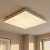 Image de Plafonnier Led Effet Étoilé Plafonnier Imitation Bois Lampe De Salon Blanche, Métal, 12w 856lm Blanc Chaud, Lxlxh 33x33x6 Cm
