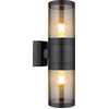 Image de Applique d'extérieur Globo 32014-2BS XELOO IP44 2xE27 60 W noir/verre fumé