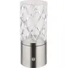 Image de Lampe de table LED, métal, nickel-chrome, variateur tactile, AKKU