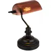 Image de Lampe de table Globo 2491C ANTIQUE E27 60 W noir/mat/verre cuivre