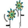 Image de Lampe solaire LED, boule en verre, moulin à vent, multicolore, H 50 cm