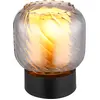 Image de Lampe de table, verre fumé, noir, H 17 cm