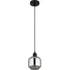 Image de Suspension, verre fumé, noir, opale, H 120 cm
