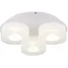 Image de Plafonnier Globo, en métal blanc mat, avec abat-jour en verre opale transparent, diffuseur en acrylique opale, diamètre : 380 mm, hauteur : 115 mm, inclut une LED 18W 230V, flux lumineux : 2200 lm, puissance lumineuse : 1900 lm, température de couleur : 4000K