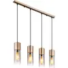 Image de Suspension, métal cappuccino mat, verre fumé, H 156 cm