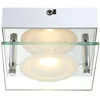 Image de Applique Murale Led Chromée, Éclairage De Chambre, Éclairage De Couloir, Verre Satiné Transparent, 5 W, 360 Lm, 3 000 K, L X L X H 12,5 X 12,5 X 6,5 Cm