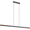 Image de Luminaire suspendu LED - Gris - L 126 cm - Acier - Plastique - Bois - Dimmable