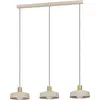 Image de EGLO Lampe à suspendre Valdiola, Lampe à suspendre de table à manger à 3 flammes, Lampe de salle à manger en métal couleur sable et laiton brossé, Lampe à suspendre, douille E27