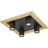Image de Eglo 900435 VALCASOTTO 1 LED GU10 quadruple plafonnier 4x4,5W 370x370mm noir marron