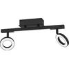 Image de Eglo 900514 CARDILLIO 2 LED Lampe spot double 2x3,2W, 1x3,3W 385x85mm Noir satiné blanc chaud