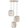 Image de Suspension - couleur sable - 46 x 110 cm - métal - 3 ampoules