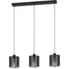 Image de Suspension SEGOVIA acier noir E27 3X40W L:88cm L:18cm H:110cm dimmable