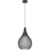 Image de EGLO Lampe à suspendre Razoni 1, lampe à suspendre au-dessus de la table à manger, lampe à suspendre en métal noir et verre blanc, lampe à suspendre avec douille E27