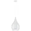 Image de Luminaire suspendu - 32,5 x 110 cm - 1 lumière - Blanc - Métal - Verre