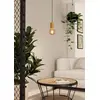 Image de Suspension POZUETA 1 acier, bois noir, marron E27 1X40W H:110cm Ø6.5cm dimmable