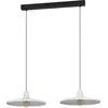 Image de EGLO Lampe à suspendre Miniere, lampe à suspendre au-dessus de la table à manger, lampe à suspendre à 2 flammes en métal gris, lampe à suspendre avec douille E27, 100 cm