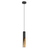 Image de Suspension BARBOTTO acier noir, or GU10 1X4,5W H:110cm Ø6cm