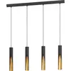 Image de Suspension BARBOTTO acier noir, or GU10 4X4,5W L:92.5cm l:6cm H:110cm