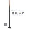Image de Lampadaire BARBOTTO Acier, bois noir, brun GU10 1X4,5W H:136.5cm Ø6cm avec interrupteur à pédale