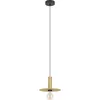 Image de Suspension ESCANDELL acier noir, laiton brossé E27 1X40W H:110cm Ø25cm dimmable