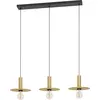 Image de Suspension ESCANDELL acier noir, laiton brossé E27 3X40W L:95cm L:25cm H:110cm dimmable