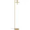 Image de EGLO Lampadaire Escandell, élégant lampadaire d'angle, lampadaire en métal en laiton brossé, lampe de salon avec douille E27, 156 cm