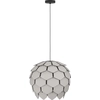 Image de Luminaire suspendu - Gris - 49 x 246 cm - Acier - Bois - 1 lumière