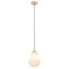Image de EGLO Lampe à suspendre Caprarola, lampe à suspendre à 1 flamme au-dessus de la table à manger, lampe de salle à manger en verre satiné et métal, lampe à suspendre, douille E27, Ø 20 cm