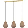 Image de Suspension - Couleur sable - Couleur laiton - 90 x 110 cm - Verre - Métal - 3 ampoules