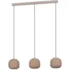 Image de Suspension COMINIO acier taupe E27 3X40W L:88.5cm L:18.5cm H:110cm dimmable