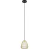Image de EGLO Lampe à suspendre Ciudadela, lampe suspendue au-dessus de la table à manger, lampe de salle à manger en forme de diamant en métal, textile, lampe à suspendre avec douille E27, Ø 18 cm