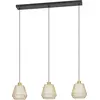 Image de EGLO Lampe à suspendre Ciudadela, lampe à 3 flammes à suspendre au-dessus d'une table à manger, lampe de salle à manger en forme de diamant en métal, lampe à suspendre, douille E27, 88 cm