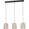 Image de Suspension FATTORIA acier noir E27 3X25W L:90cm L:20cm H:110cm dimmable