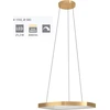 Image de Suspension VALLEROSA alu, acier laiton brossé LED 25,2W 3000K H:110cm Ø58cm dimmable