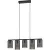 Image de Suspension EGLO ''Colomera'', E27, 5 flammes, acier/verre, gris mat