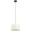 Image de EGLO Lampe à suspendre Febres, lampe suspendue au-dessus de la table à manger, lampe de salle à manger en tissu bouclé, métal noir et textile blanc, douille E27, Ø 35 cm
