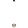 Image de Suspension - 20 x 110 cm - 1 ampoule - Couleur cuivre - Noir - Verre - Acier