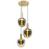 Image de Suspension 3 lumières, modèle Fruitera, finition dorée, diamètre 45 cm