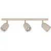 Image de EGLO : Plafonnier 3 lumières Camaldoli, projecteur de plafond avec trois spots orientables, applique murale en acier de couleur sable, culot GU10