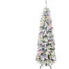 Image de Sapin De Noël Étroit Vert 180 Cm Avec Led Bicolores 11 Modes, Minuterie Automatique Et 540 Branches, Décoration Festive Pratique