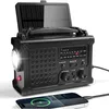 Image de Am/fm Radio Solaire, Radio Portable À Manivelle, Radio D'Urgence Avec 8500mm² Grand Panneau Solaire, Lampe De Poche Led Et Lampe De Lecture, 5 Méthodes De Chargement, Sos Pour Le Camping, Urgence
