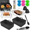 Image de 19 Pièces Accessoires Pour Air Fryer - Pour Friteuse À Air Double Zone Pour Ninja Af300eu, Af400eu, Tower T17088, Friteuse À Air Double 7,6l-9,5l Passe Au Lave-vaisselle