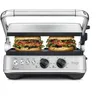 Image de Sage The BBQ & Press Grill, Acier Inoxydable Brossé | 3 Préréglages Panini, Burger et Steak, Mode BBQ à Plat, Plaques Céramiques Réversibles; Température Indépendante Par Plaque en occasion ou reconditionné