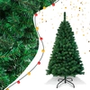 Image de Clanmacy Arbre de Noël artificiel 150cm Sapin de Noël Arbre artificiel de décoration avec support de sapin Décoration de Noël Vert PVC