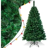 Image de Clanmacy Arbre de Noël artificiel 180cm Sapin de Noël Arbre artificiel de décoration avec support de sapin Décoration de Noël Vert PVC