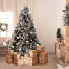 Image de Jopassy Sapin de Noël Aiguilles de sapin avec support Flocage extérieur 120cm avec poussière de neige