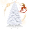 Image de Jopassy Arbre de Noël artificiel 150cm Sapin avec support pour décoration de Noël réutilisable Blanc