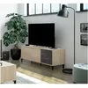 Image de Abitare - Meuble Tv 130x41x47 Cm Effet Oxydé Et Chêne Canadien Avec 2 Portes Et 2 Tiroirs   Mineo