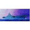 Image de Maquette Porte-avions USS Essex CV-9 avec base marine vac-formée bleue - Trumpeter Maquette d'avion - Trum05728